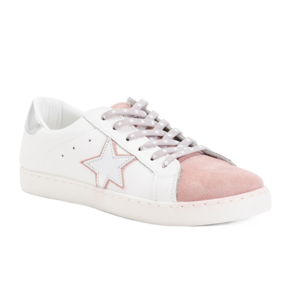 Vintage Havana Bianca Star Sneakers White, Blush Pink & Silver Star Women’s 6